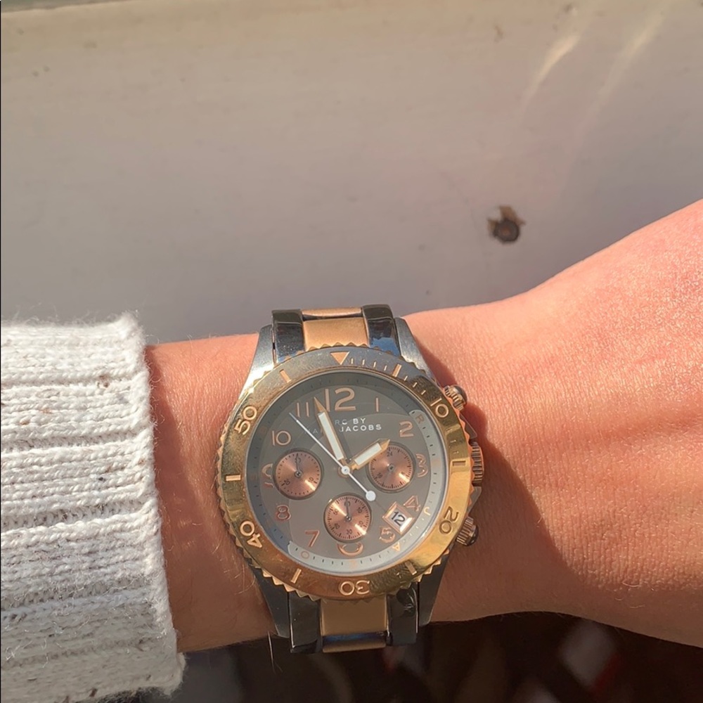 Gunmetal and rose gold Marc Jacobs watch